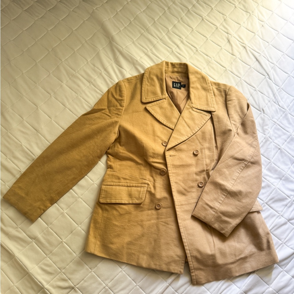 GAP Tan Pea Coat Double-Breasted Classic
